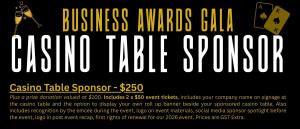 Casino Table Sponsorship for 2026 Business Gala
